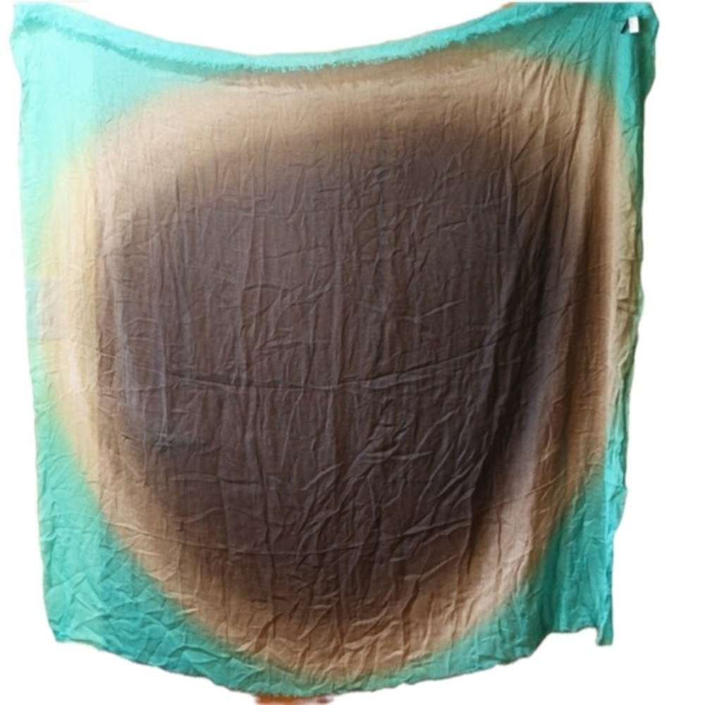 Talbots Ombre Oversized Square Scarf 56x55 Rayon Cotton Versatile Accessory
